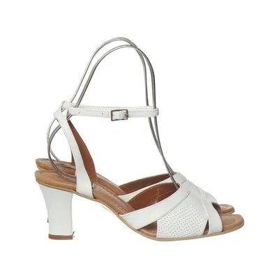 High heel sandals (White) from Marie Leather