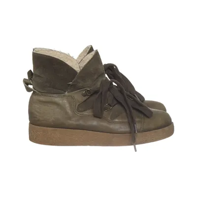 Desert Boot (Grün) von Ganni Leder, Wolle