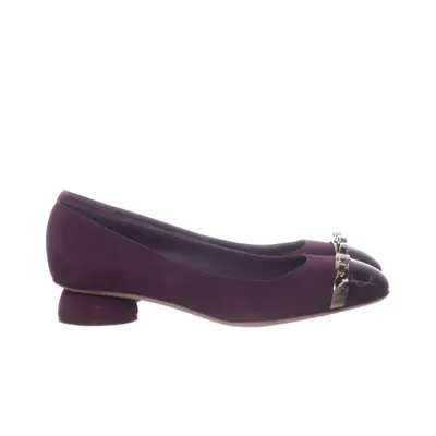 Klackskor (Lila, Guldfärgad) från Salvatore Ferragamo Mocka