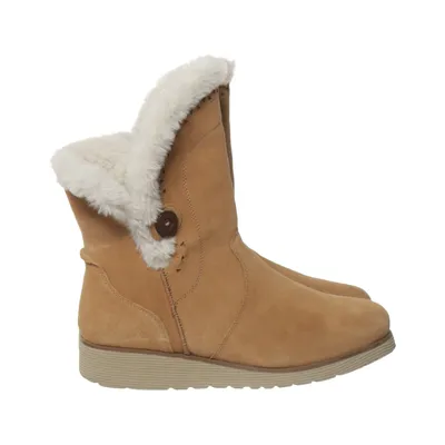 Ankle boots (Beige) from Skechers Faux fur, Leather