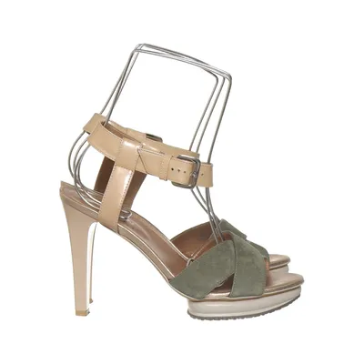 Højhælede sandaler (Grøn, Beige) fra Hogan Læder