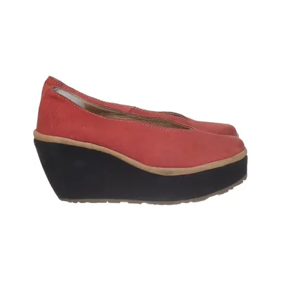 Chaussure compensées (Rouge, Noir) de Fly London Cuir