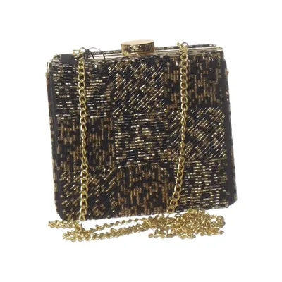 Clutchtaske (Sort, Guld) fra Gina Tricot