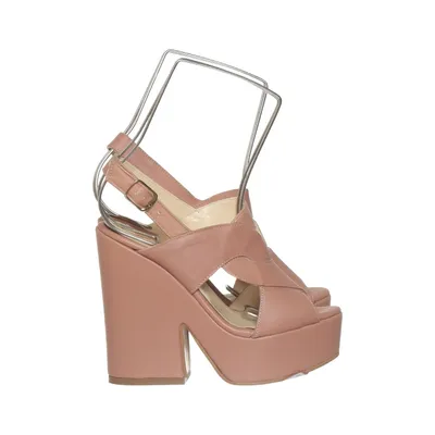 High heel sandals (Beige) from CC Skor Leather