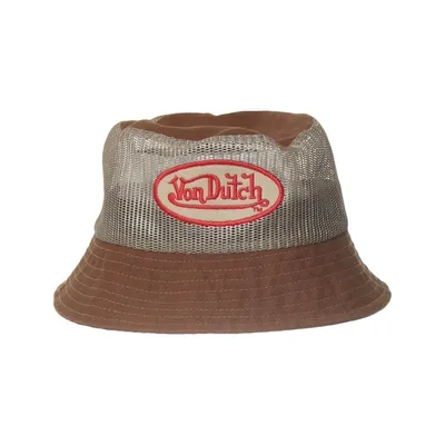 Bucket hat (Brown, Beige) from Von Dutch Cotton