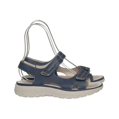 Sandals (Blue, Beige) from Siketu Leather