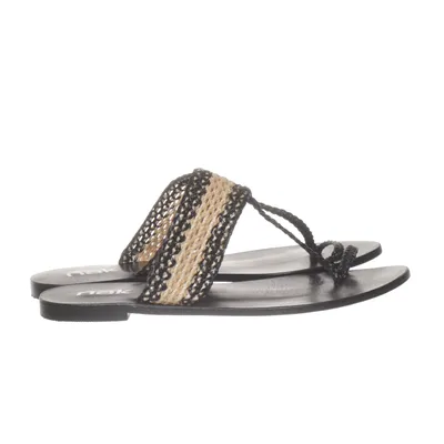 Flipflop (Svart, Beige) från Nak Skinn