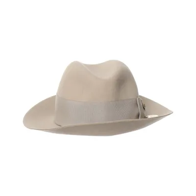 Fedora hoed (Beige) van Patrizia Pepe Acetaat, Katoen, Wol