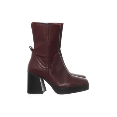 Laarzen met hak (Rood) van Topshop Leer