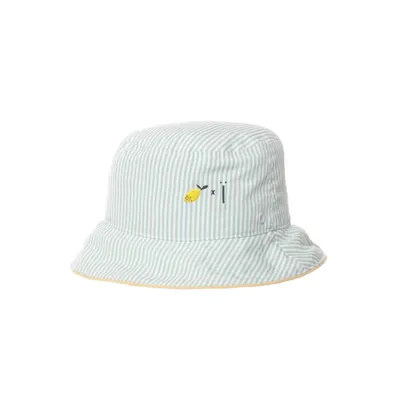 Bucket hat (Wit, Groen) van Sticky Lemon