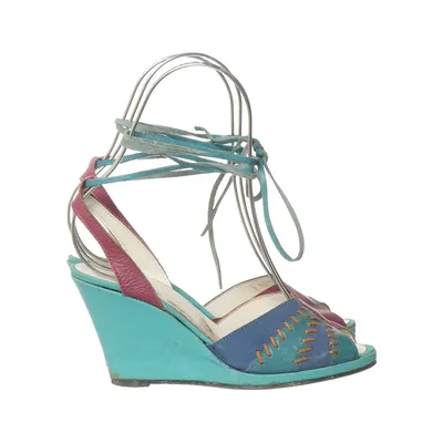 Wedges (Blue, Purple, Turquoise) from DinSko Leather