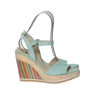 Chaussure compensées (Vert, Multicolore) de Zinda Cuir