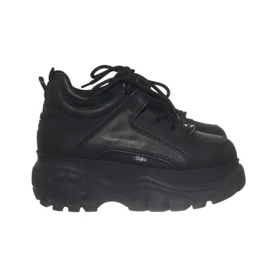 Sneakers (Zwart) van Buffalo Leer, Polyester