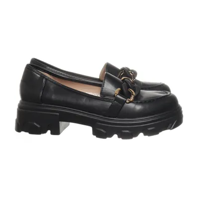 Loafers (Black) from La Strada Faux leather