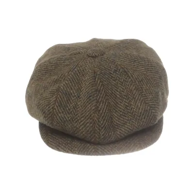 Flat cap (Brun) från Harris Tweed Polyester, Ull