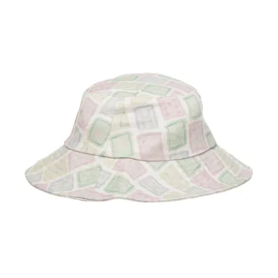 Bucket hat (White, Pink) from Helmstedt Cotton