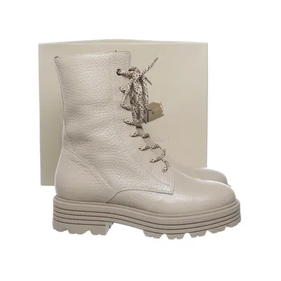 Laced boots (Beige) from DL Sport Leather