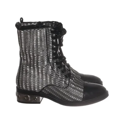Schnürstiefel (Schwarz, Silber) von Elvio Zanon