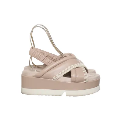 Sandals (Beige) from Mou Leather