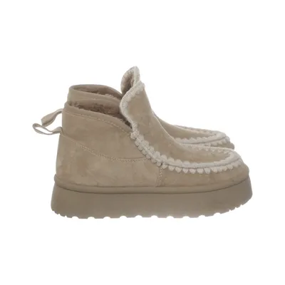 Enkellaarzen (Beige) Leer