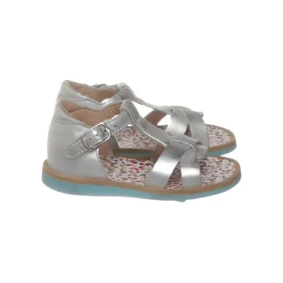 Sandales (Argent, Bleu) de Pom d'Api Cuir