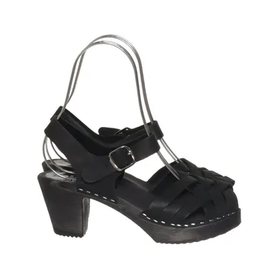 Clogs (Black) from Svensk Fotriktig Trätoffel Leather