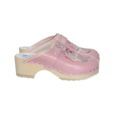 Clogs (Pink, Multicolored) from Svensk Fotriktig Trätoffel Leather