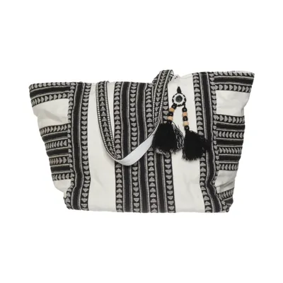 Strandväska (Vit, Svart) från Primark Bomull, Nylon, Polyester, Viskos