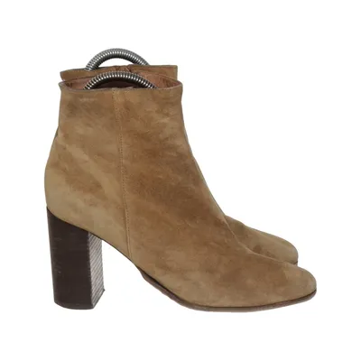 Bottes à talons (Beige) de Maje Cuir