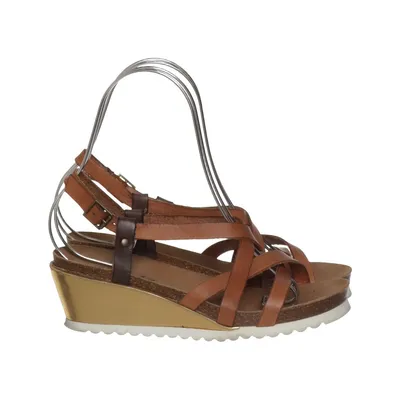 Chaussure compensées (Marron, Or) de Axelda Cuir