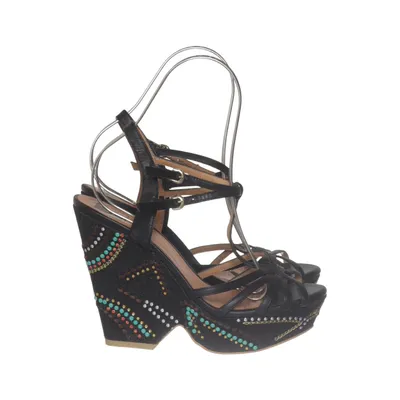 Wedges (Black, Multicolored) from Kim Kay Leather