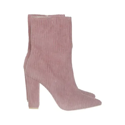 Heeled boots (Pink) from NLY Shoes Faux suede