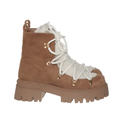 Bottes à lacets (Marron, Blanc) de Ideal Shoes