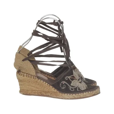 Wedges (Brown, Beige) from Kanna Leather