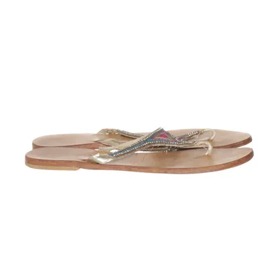 Tongs (Marron, Or, Multicolore) de Mela Cuir
