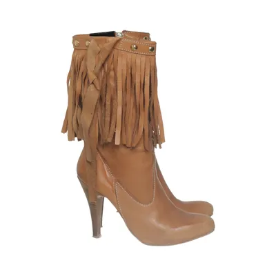 Bottes à talons (Marron) de Vera Gomma Cuir