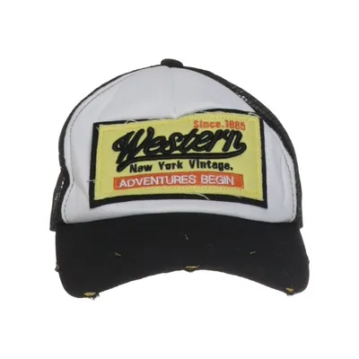 Truckerkeps (Svart, Vit, Gul) från Western Bomull, Polyester