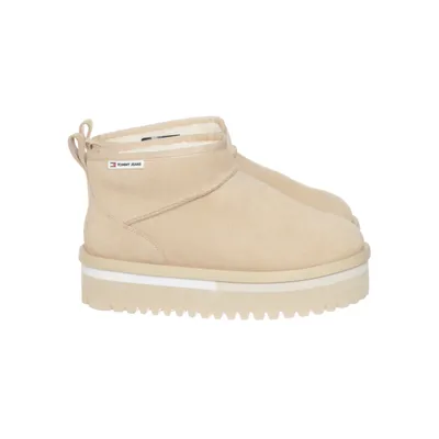 Enkellaarzen (Beige) van Tommy Hilfiger Jeans Leer