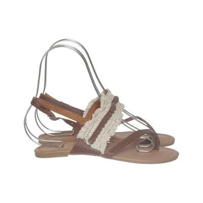 Sandals (Brown, Beige) from Calçado Guimarães Faux leather