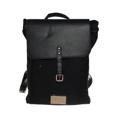 Backpack (Black) from Gaston Luga Cotton, Polyurethane