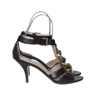 High heel sandals (Black) from Miezko Leather