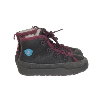 Bottes à lacets (Noir, Violet) de Affenzahn Cuir