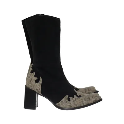 Cowboy boots (Black, Beige) from Lino Moda Leather