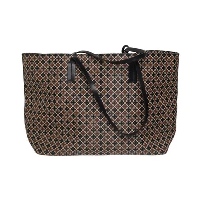 Handbag (Brown, Black, White) from By Malene Birger Cotton, Leather