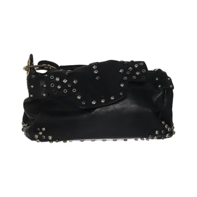 Handbag (Black) from Jimmy Choo for H&M Cotton, Leather