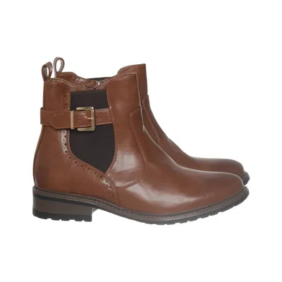 Ankle boots (Brown) from Ideal Shoes Faux leather