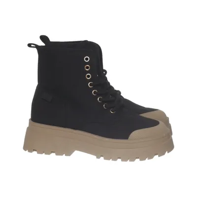 Veterlaarzen (Zwart, Beige) van Marquiiz