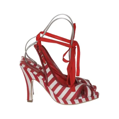 High heel sandals (Red, White) from Stylesnob Leather