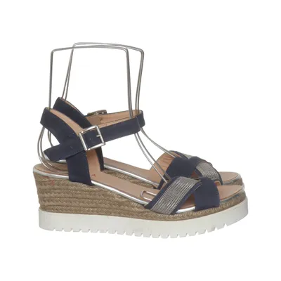 Chaussure compensées (Bleu) de Cara Cuir