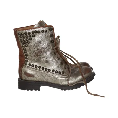 Bottes à lacets (Or, Marron) de ASH Cuir